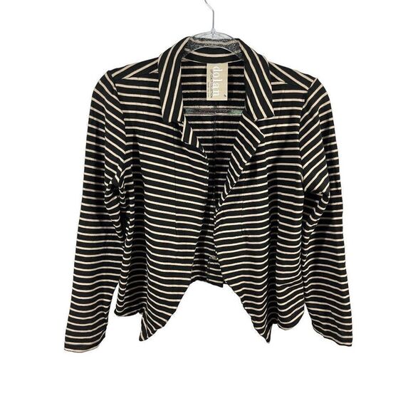 Anthropologie Dolan Shadow Band Ponte Knit Open Cropped Blazer Medium Black - Picture 2 of 9